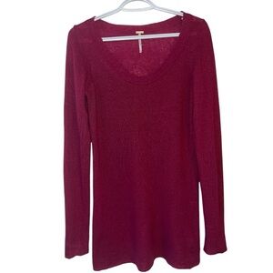 FREE PEOPLE | Cashmere Blend Scoop Neck Tunic Sweater Sz Medium